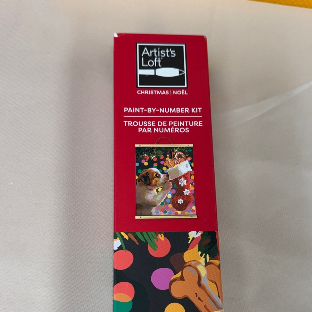 Artist's Loft Christmas Paint-by-Number Kit Puppy Stocking holiday DIY art kit